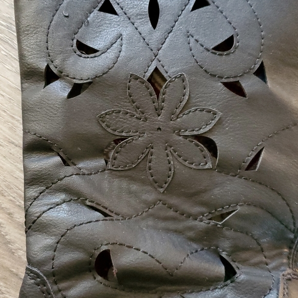 Rampage Black Faux Leather Boots Size 7 - Picture 4 of 4